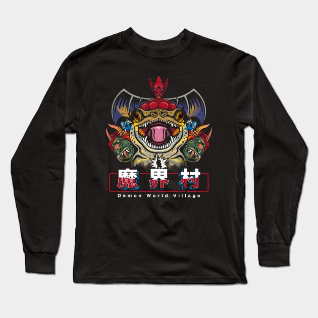 Demon World Village Long Sleeve T-Shirt by logozaste